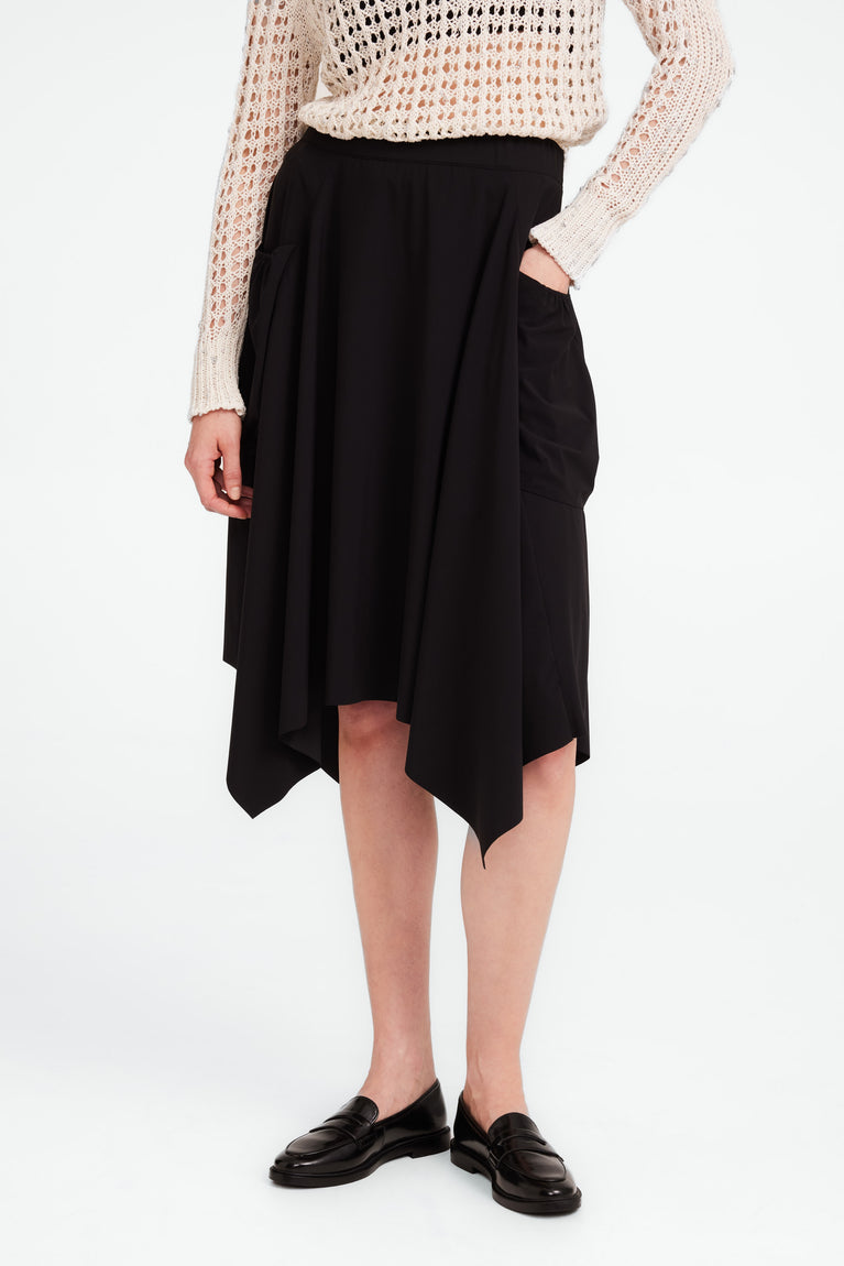 Caro strech technical jersey skirt | Black