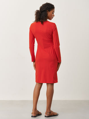 Scarlet Dress-LS Technical Jersey | Red