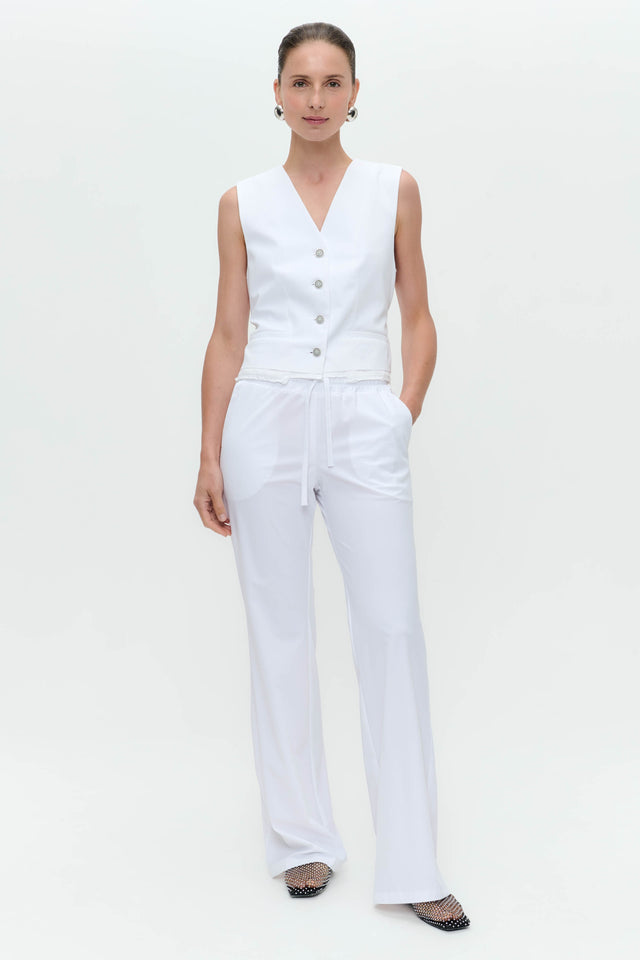 Carola structure technical jersey pants | White