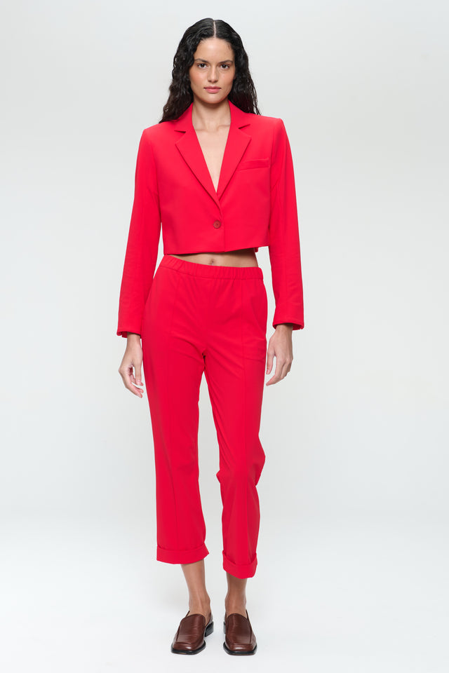 Estele structure technical jersey blazer | Red