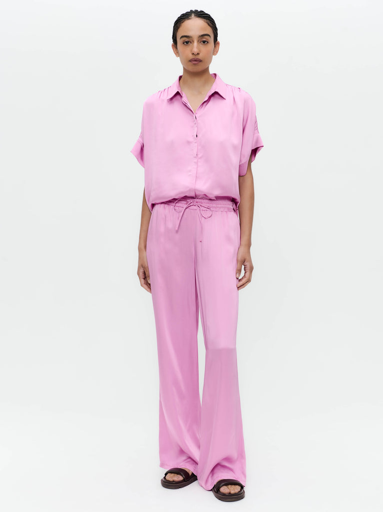 Simone saten viscose pants | Pink