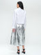 Maud silver shine foil skirt | Silver