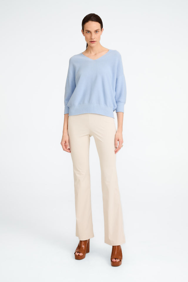 Seamless cotton pullover 317 | Azzurro