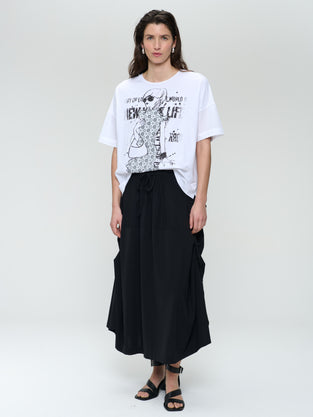 T-shirt oversize print mix cotton | White