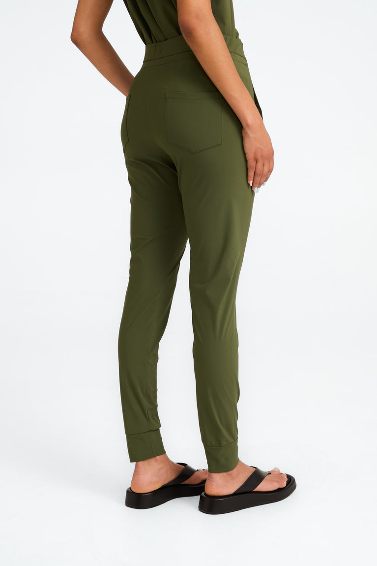 John strech technical jersey pants | Oliva green