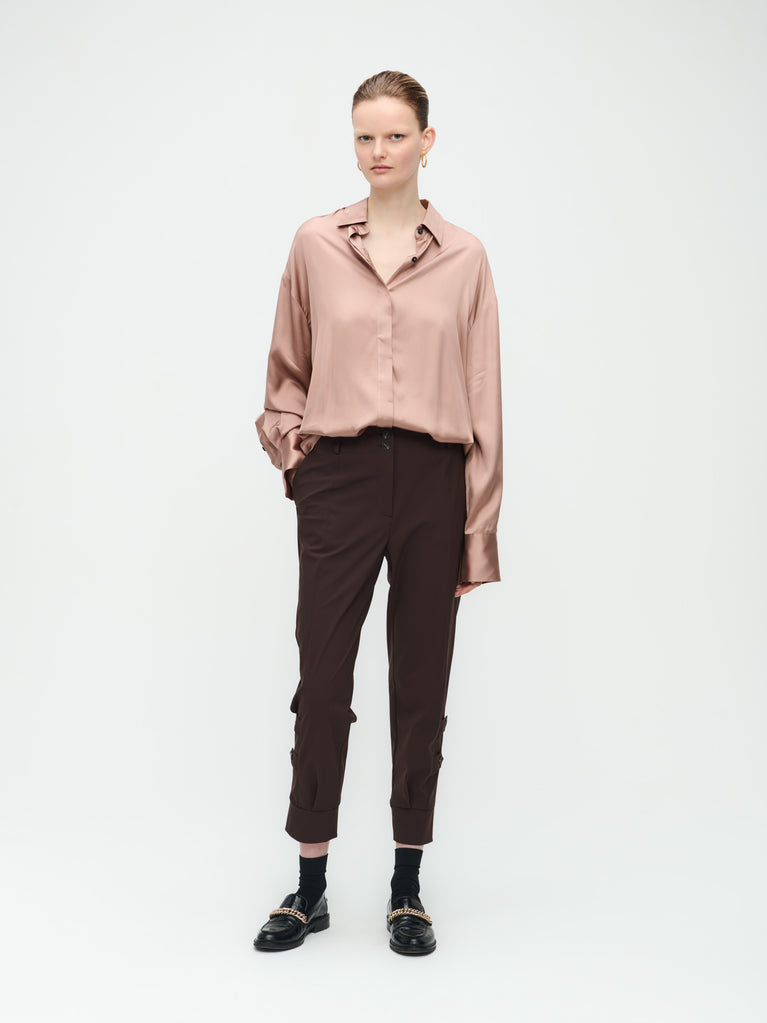 Delia Pants Technical Jersey | Dark Brown