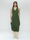 Ria WS strech technical jersey dress | Oliva green