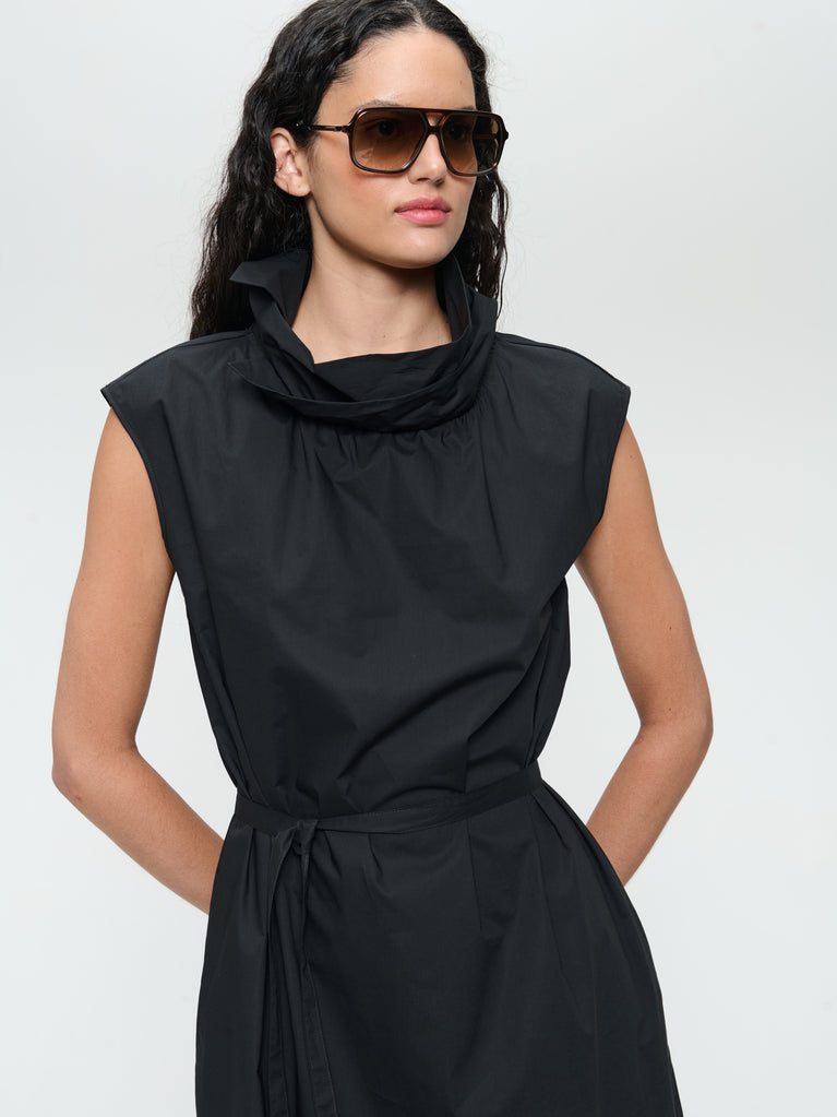 Dress poplin cotton blend | Black