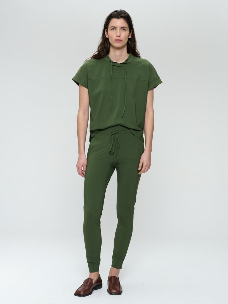 John strech technical jersey pants | Oliva green