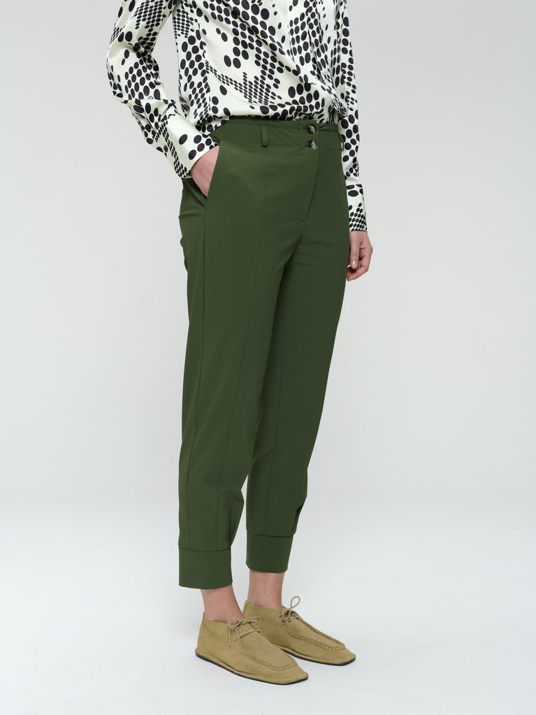 Delia structure technical jersey pants | Oliva green