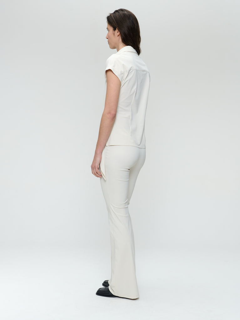 Aston strech technical jersey blouse | Light Sand