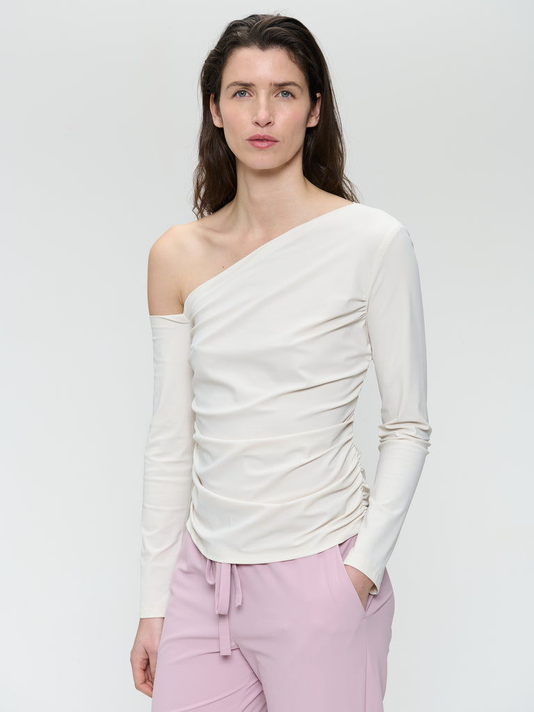 Lidia strech technical jersey top | Light Sand