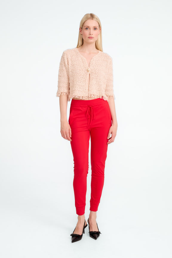 Jacard cotton knited blazer 9025S | Rose