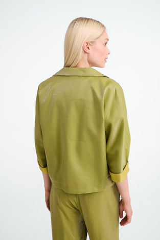 Luciana shiny viscose blazer | Lime