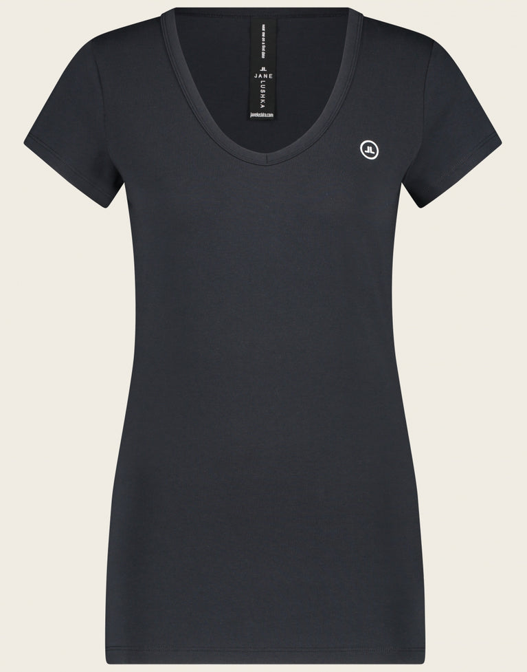 T shirt V Neck easy wear Organic Cotton | Blue