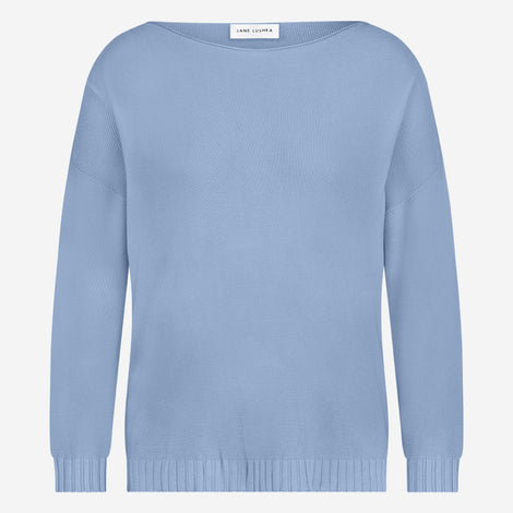 M205 seamless cotton pullover | Azzurro