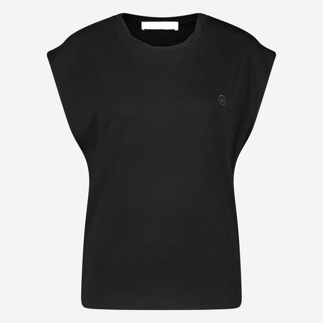 Maria strech viscose logo top | Black