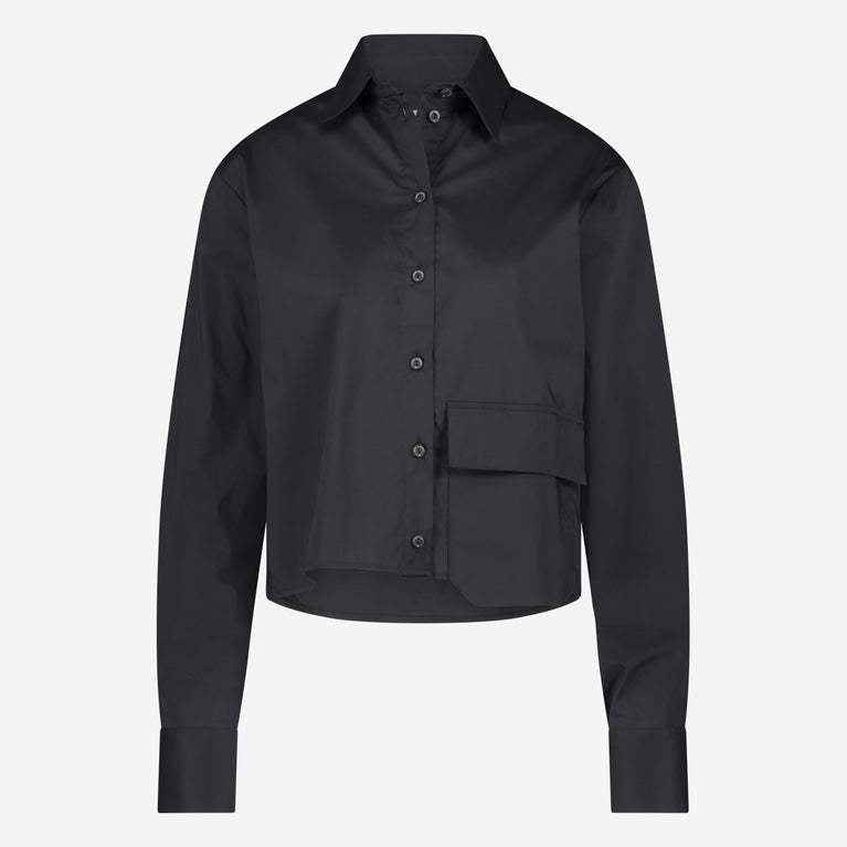 Kerry cotton poplin blouse | Black