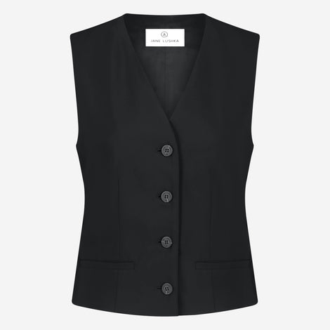 Kay strech technical jersey vest | Black