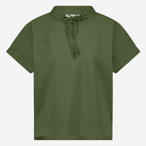 Lucca strech technical jersey top | Oliva green